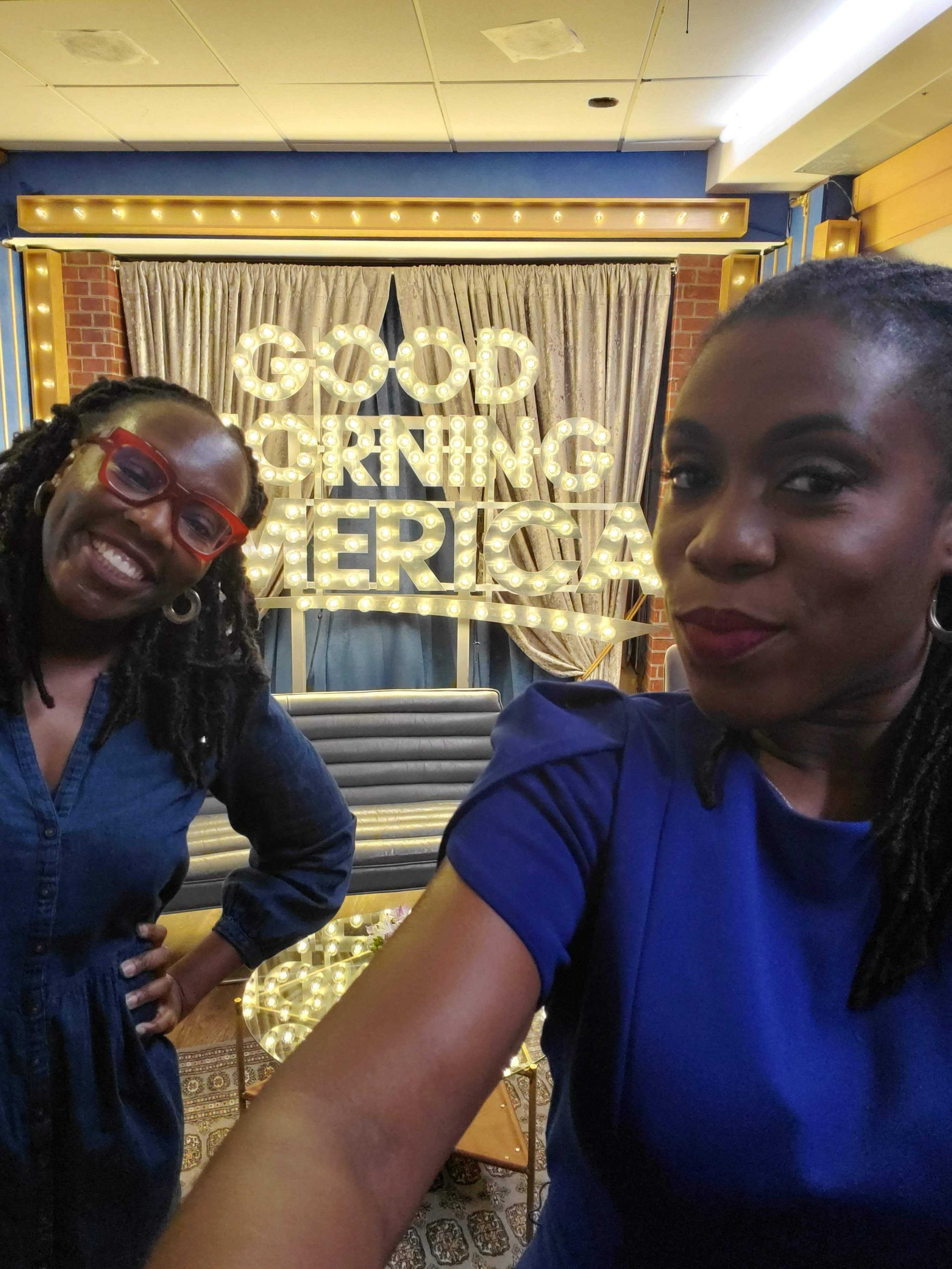 Tracy and client _The Budgetnista_ at Good Morning America(1) Tracy with Client - Good Morning America